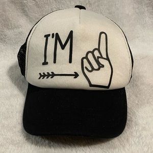 “I’m One(1)” SnapBack Hat Trucker Hat Toddler One Year Birthday Hat Custom